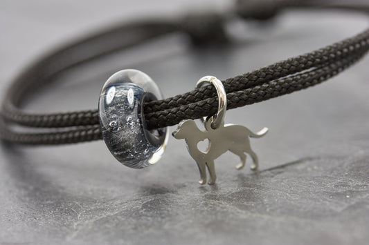 Ascheschmuck Tierhaarschmuck Armband - Andenken an verstorbenes Haustier - Urne - Glas