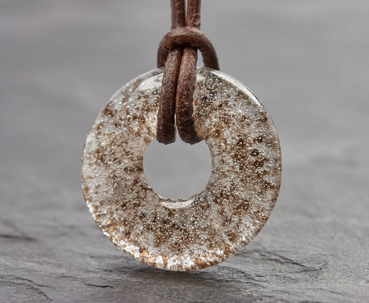 Gedenkschmuck Kette Circle braun Asche - Andenken an verstorbenes Haustier - Urne - Glas